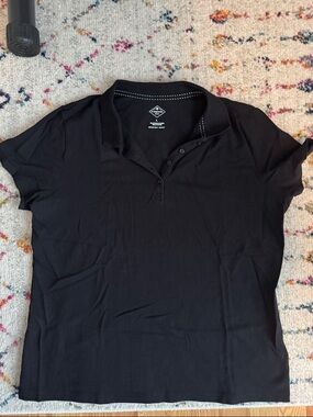 2 black St John’s bay polo shirts in excellent used condition size Large